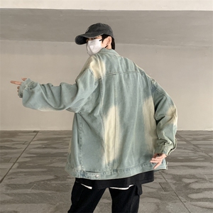 美式高街牛仔外套男休闲时尚春秋港风宽松水洗工装夹克男 JK2115图片
