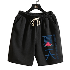 MK37192-P15冰丝短裤男士大码宽松休闲五分裤男运动中裤砖墙，男装休闲裤，电商A040A