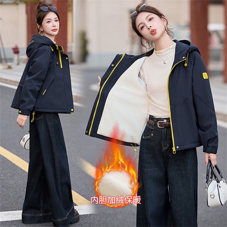 现货！现货！棉衣女2025冬季新款女装加绒加厚棉衣休闲派克服，女装棉衣/棉服，以桐