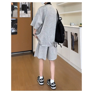 两件套 设计感结构铆钉肩短袖T恤套装男宽松穿搭25XZ80066特批55图片