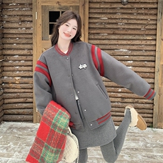 现货~~跑量款韩棒球羽绒服P195289，女装羽绒服，2C262