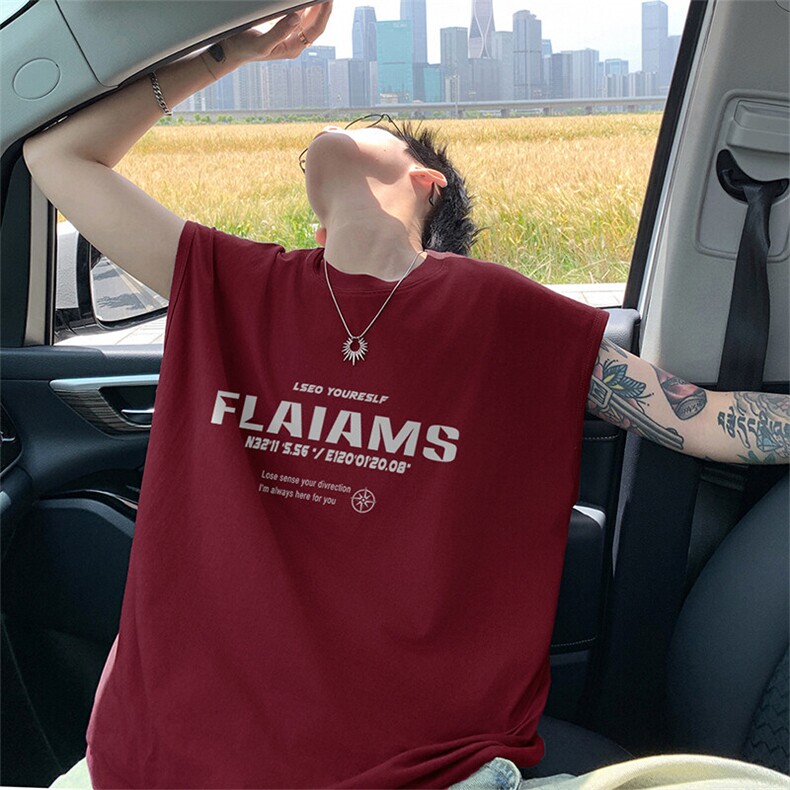 可48小时发货支持抖音得物来样二开240克重磅美式纯棉背心无袖t恤，男装背心/马甲，电商A486-1