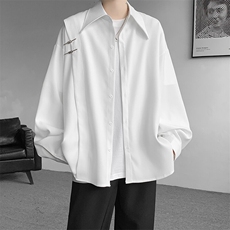 【深度库存】CS7110-P58控78大码盘扣新中式风重磅高品质衬衫，男装衬衫，电商D232
