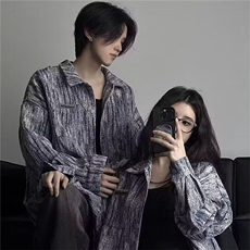 W9493-P45网图现货美式衬衣外套新款高街vibe痞帅休闲宽松衬衫，男装衬衫，星座1608-2