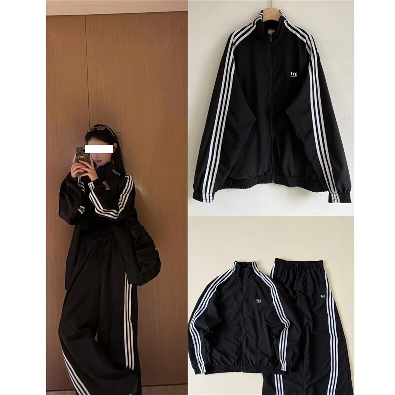 三条杠夹克外套休闲长裤运动套装衣H1003P78裤KH123P58(网图）,男装夹克,电商A341