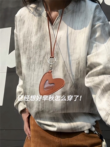 XZ809A/SYR27/P30/控48 扎染麂皮绒V领长袖T恤卫衣图片