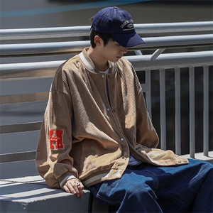 新款男灯芯绒面料百搭设计感cityboy风针织外套WT2407-P85控138图片