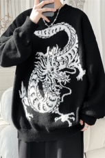 M8199/P65圣诞节新年主题款毛衣男女同款宽松大码红色针织衫外套，男装针织衫/毛衣，电商A141