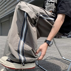 夏季长裤直筒男工装裤时尚潮牌休闲裤条纹撞色潮宽松型KK119-P40，男装工装外套，星座911-3