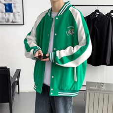2023春装新品男士青少年简约百搭开衫夹克印花棒球服外套968-P60，男装夹克，电商A441-1