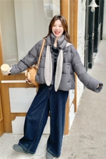 针织披肩灰色90绒羽绒服女2025冬季新款设计感显瘦气质巨好看外套，女装羽绒服，艾米莉亚