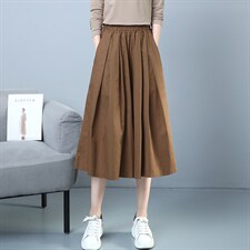 2022年春季新款裙子女宽松显瘦韩版松紧腰半身裙女休闲百搭a字裙，女装半身裙，简韵佳