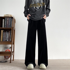 8XL-M加绒美拉德宽松金丝绒阔腿裤垂感拖地裤K993P55加绒65控78，男装休闲裤，电商D206-1