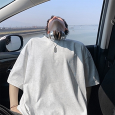 得物抖音品质二开240克重磅宽松纯棉美式扎染做旧工艺短袖T恤，男装T恤，电商A486-1