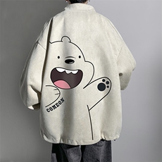 麂皮绒夹克男大码立领褂子外套JK85131-P68加绒款-P78，男装夹克，电商A040