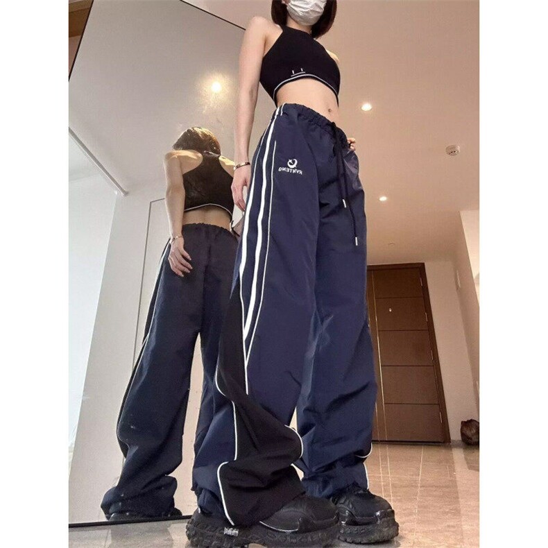 美式复古休闲运动裤男女夏薄款阔腿宽松速干潮牌高街裤子,男装休闲裤,星座506A