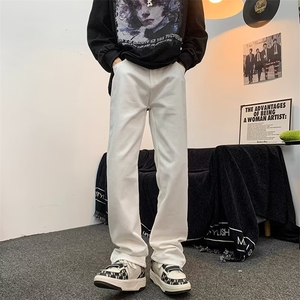 高街牛仔裤男韩版潮流裤脚拉链个性帅2024冬季ins长裤RK1285-P45图片