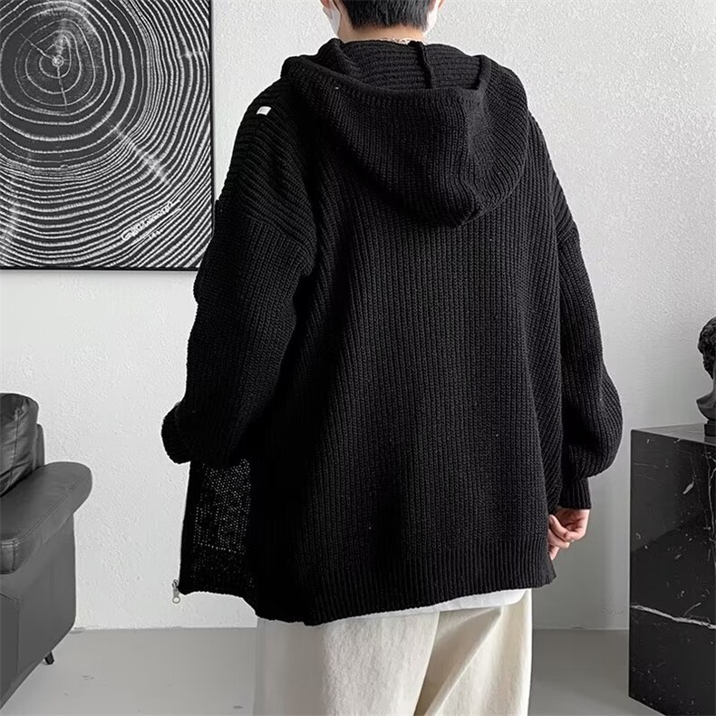 针织开衫男韩版潮流连帽2023秋冬季新款ins宽松百搭毛衣W3854-P50,男装针织衫/毛衣,星座412-3