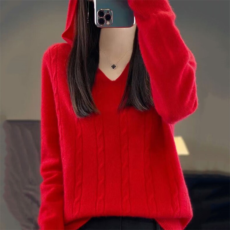 女士2025新款扭花帽衫图片