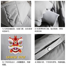 MY16185-P100加厚加绒连帽衣男大码服男面包服男网格挂拍，男装棉衣，电商A040A