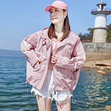 2025新款防紫外线中长款防晒衣女夏季百搭小个子开衫薄外套高级感，女装防晒衣，可可小西