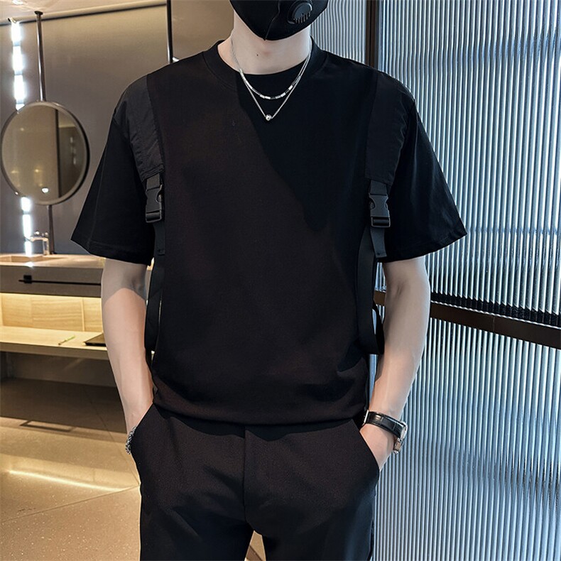 2025夏季新款短袖T恤 韩系痞帅百搭T恤上衣社会小伙潮901-T07-P58图片