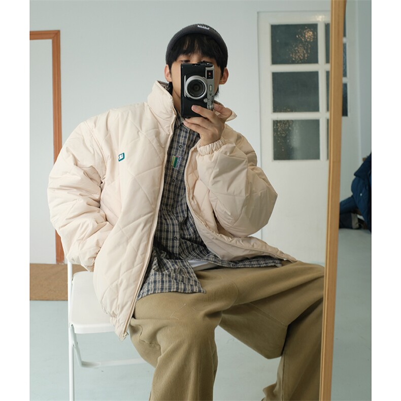 1508-1/MM80031菱形方格棉衣/P56冬季男生棉衣棉服冬款外套保暖图片