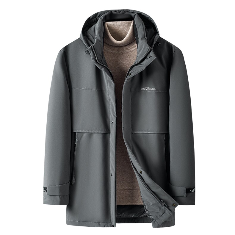 90%白鹅绒中青年男士连帽可卸商务休闲羽绒服冬季保暖ZG2922-P360，男装羽绒服，电商B212（原钱塘6029）