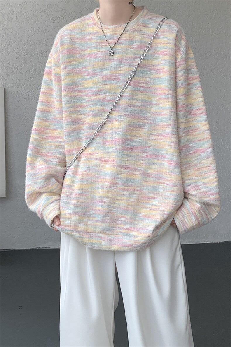 WY10156-特批40控78新款圆领简约套头宽松大码卫衣糯米衣服男,男装卫衣,电商A059