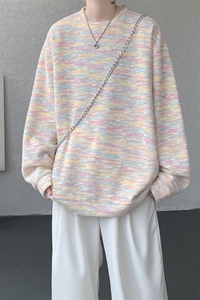 WY10156-特批40 控78 新款圆领简约套头宽松大码卫衣糯米衣服男图片