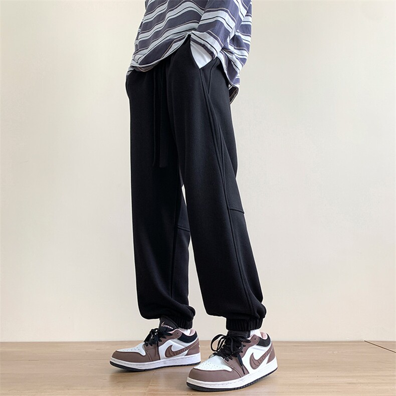 港风秋冬长裤本布织裤袋美式卫裤宽松休闲束脚卫裤K23305-P40控58,男装休闲裤,星座717