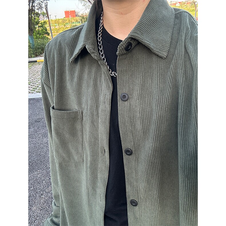 320G厚实灯芯绒衬衫男秋冬款休闲宽松复古长袖衬衣CS027-P40,男装衬衫,星座301C-5