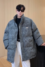 港风PU皮复古做旧金属设计棉衣男MY77102P130控198抖音控228，男装棉衣，星座227-7