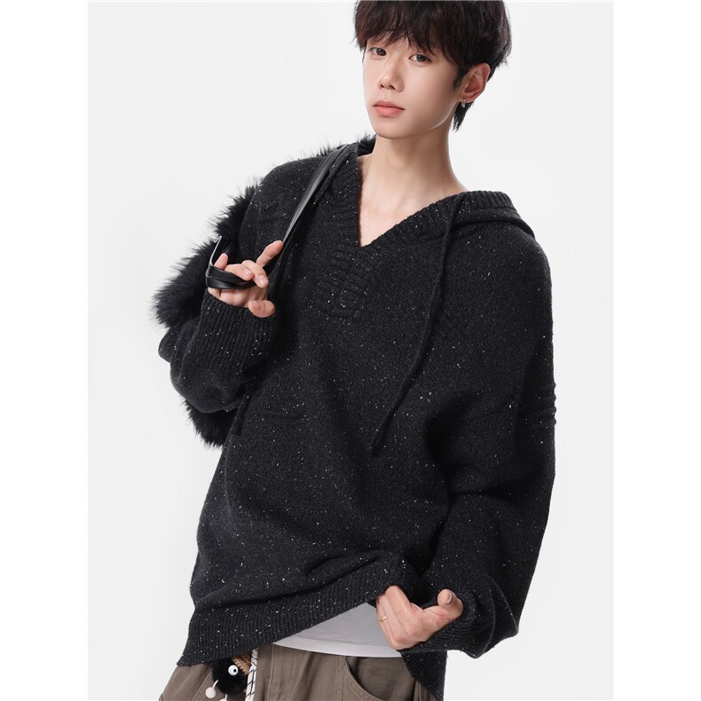 25秋冬连帽满天星新款毛衣男百搭舒适打底针织衫705-1-Y807-P72，男装T恤，星座705-1