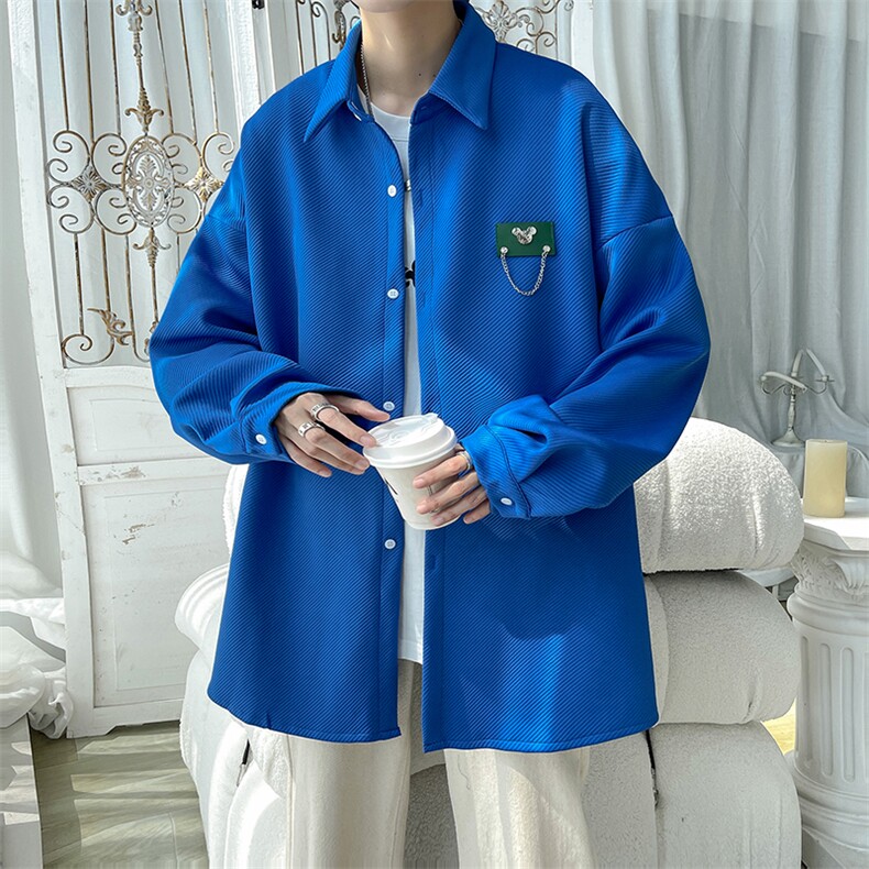 现货港风宽松长袖衬衫男KD500-P50,男装衬衫,电商D312-1
