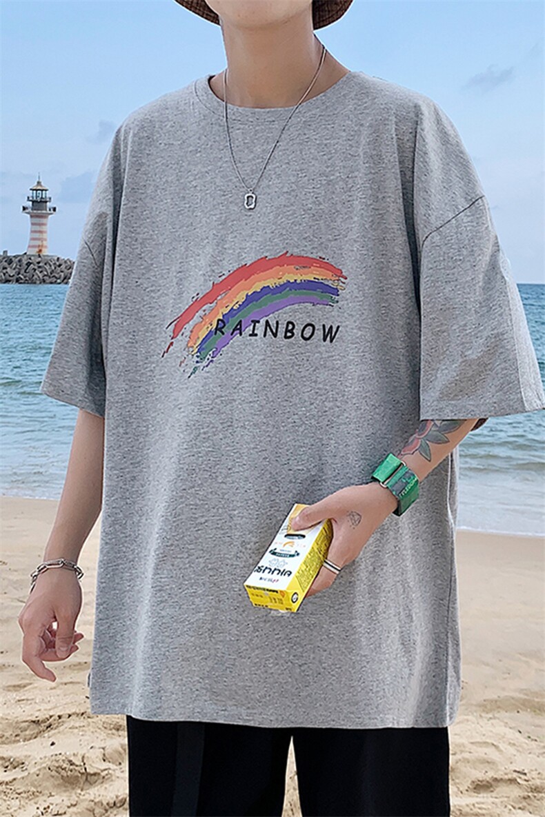 DX17064-P20纯棉短袖t恤男大码半袖打底衫宽松体恤衫港风,男装T恤,电商A040