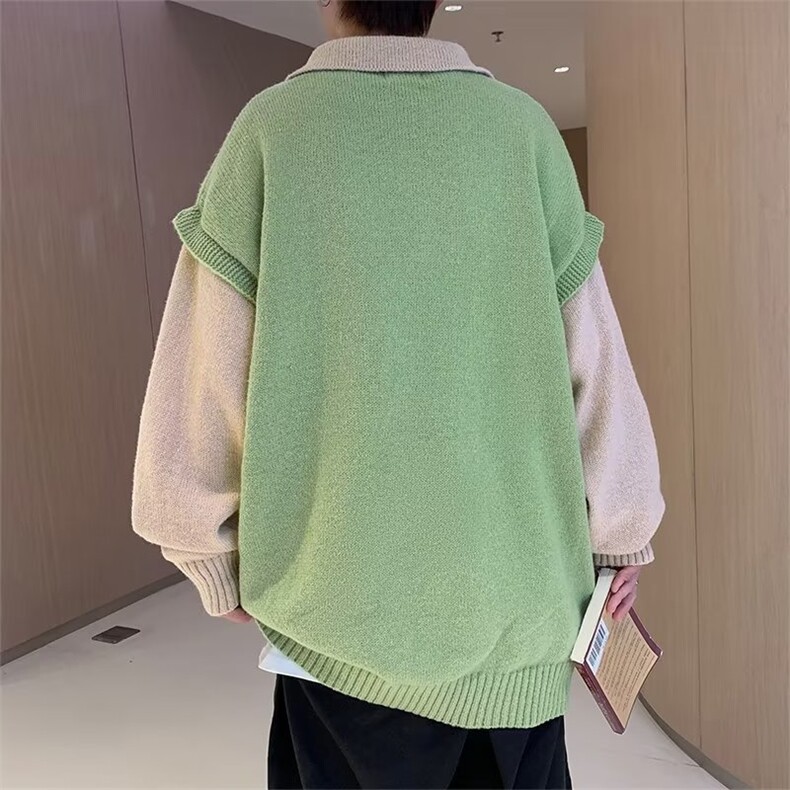 美式街头设计感假两件毛衣男慵懒风休闲针织衫MY9140P50,男装针织衫/毛衣,星座1116-2