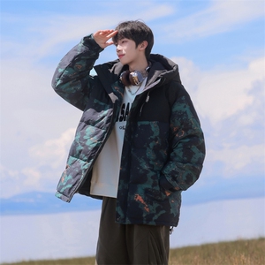 Y0302-P230 冬季新款90白鸭绒连帽印花羽绒服外套图片