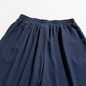 白底平铺图 夏季风宋制汉服绣花古风冰丝阔腿裙裤 K332/P85图片