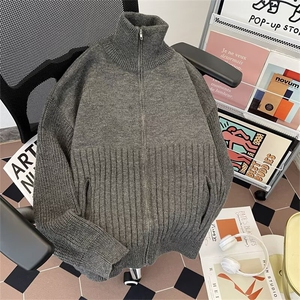高领毛衣男女秋季新款宽松慵懒风设计感针织打底衫上衣MZ906-P53图片