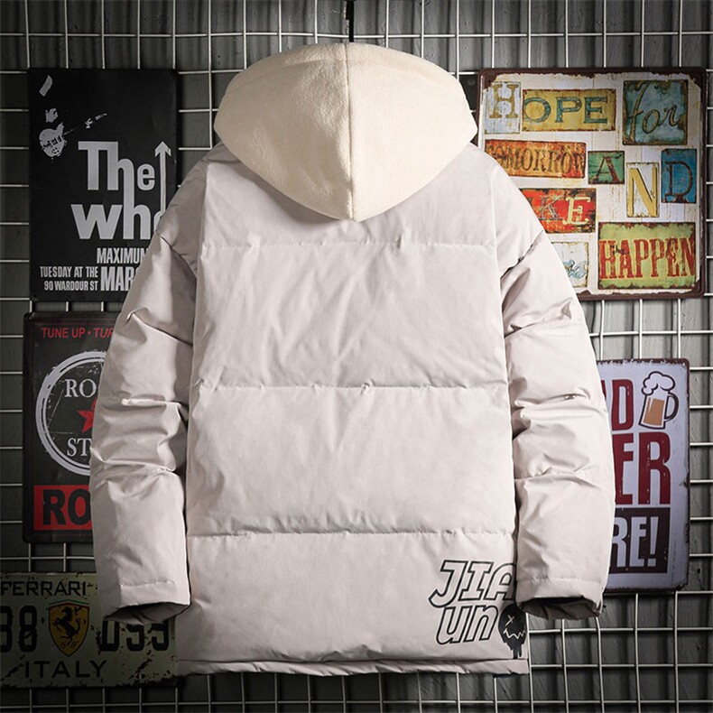 冬季假两件大码保暖带帽印花白鸭绒羽绒服Y5816-P190【特价】,男装羽绒服,电商A007
