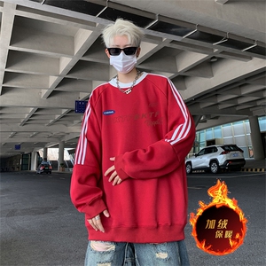 抖音得物供货 提供视频 秋冬重磅美式宽松织带圆领卫衣0305图片
