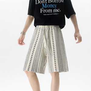 8XL-M 高级感肌理感针织短裤民族风五分裤男夏季复古DK1539P58图片