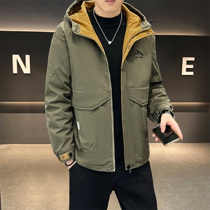 秋冬加棉加厚大码外套男士帅气连帽夹克潮流时尚男棉衣ZY801-P70图片