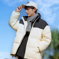 Y9977-P160冬季90绒大码情侣羽绒服（黑色，米白插黑S-6XL），男装羽绒服，星座109