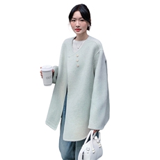 浅绿色气质双面呢羊毛大衣外套女秋冬2025新款收腰显瘦巨好看上衣，女装毛呢外套，2D008