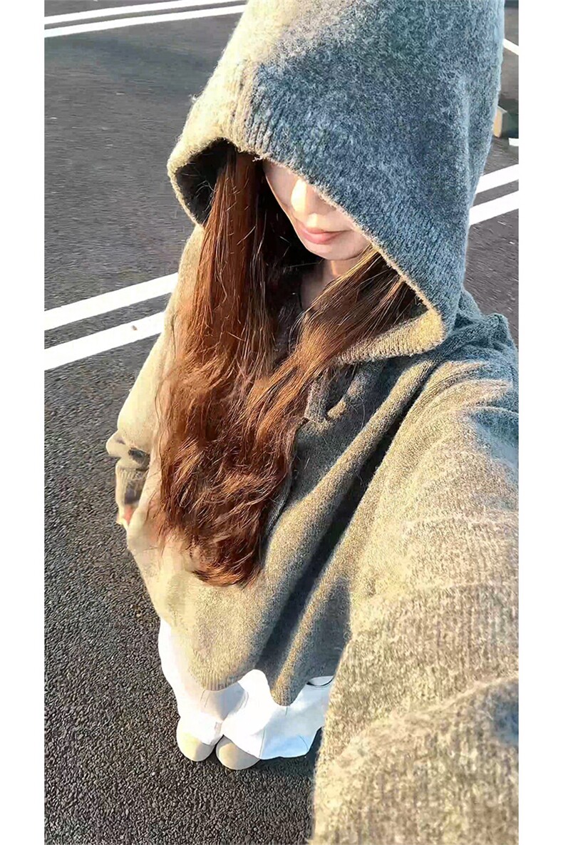 连帽针织衫美式复古高街宽松毛衣帽衫外套男女5Q1135-TP5598,男装针织衫/毛衣,电商A102