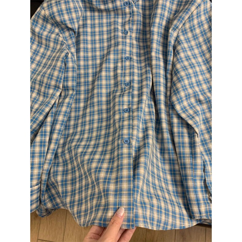 1506A/GV30020/P41衬衫女早秋复古宽松休闲长袖外套,男装衬衫,星座1506A