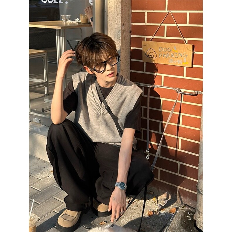 1501-3MJ05-P65双层领价两件设计感毛马甲无线背心,男装背心/马甲,星座1501-3