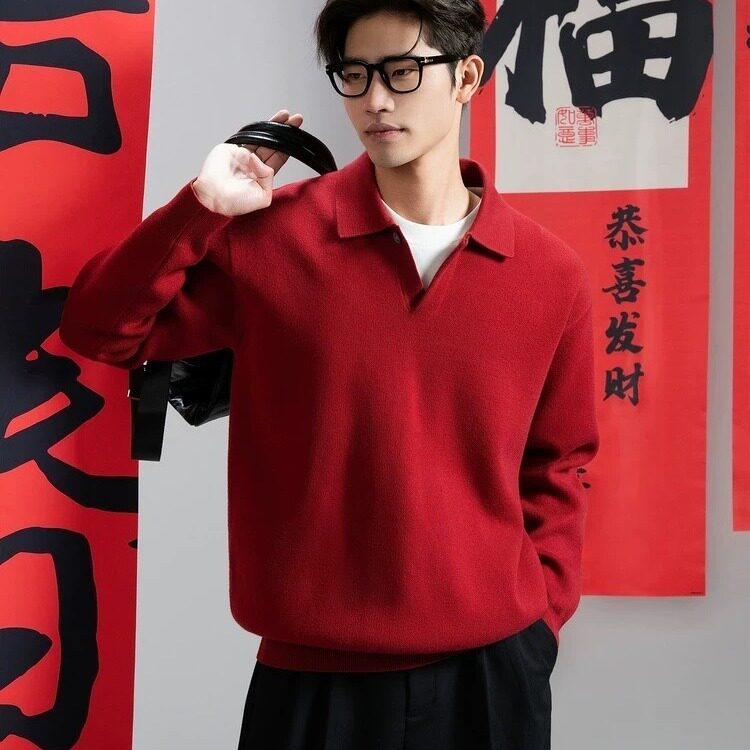 红韩纯棉POLO衫透气吸汗男长袖翻领T恤中年男女休闲送爸爸保罗衫,男装T恤,星座715-4